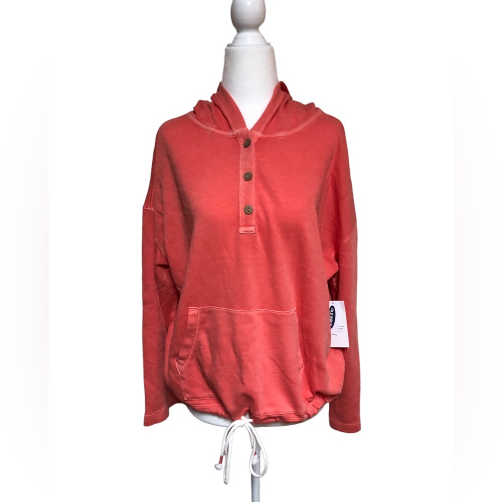 Old Navy Lightweight Bright Orange Hoodie Sweatshirt Jacket
